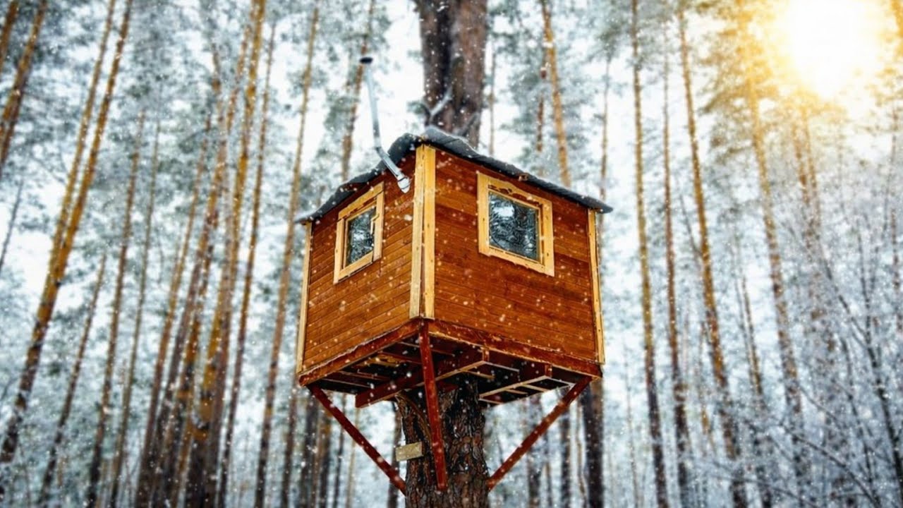 The construction of my enormous tree house in the wild forest from inception to completion 