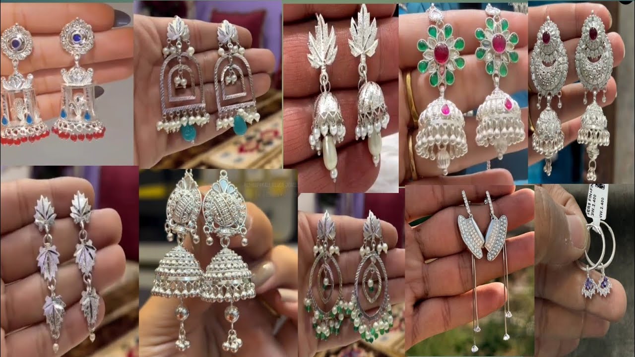  New Silver earrings design 2026//chandi ki earrings designs//silver jhumka designs #earrings 