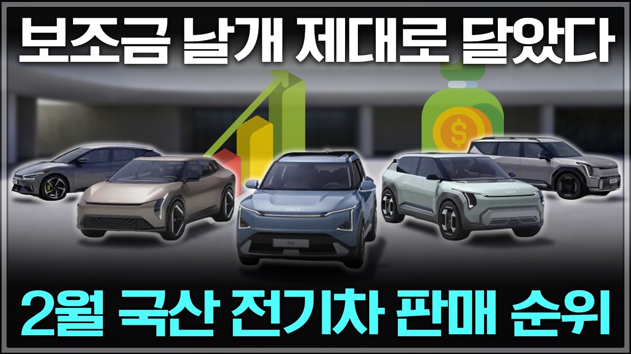 드디어 풀린 보조금! 2월 국산 전기차 판매 순위는?!