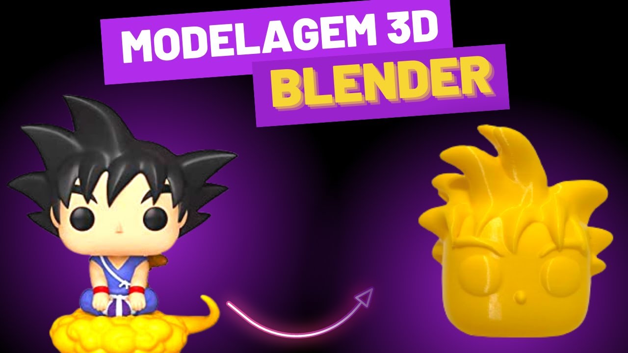Goku estilo Funko Pop feito no blender com modelagem + modo esculpir e depois impresso 3d!