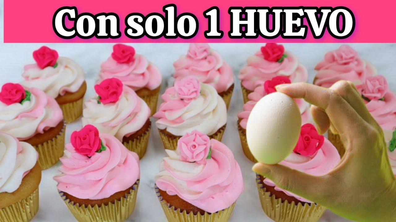 Salen 16! TREMENDOS cupkakes! Rendidora receta! MUY FACIL! Solo 1 huevo!