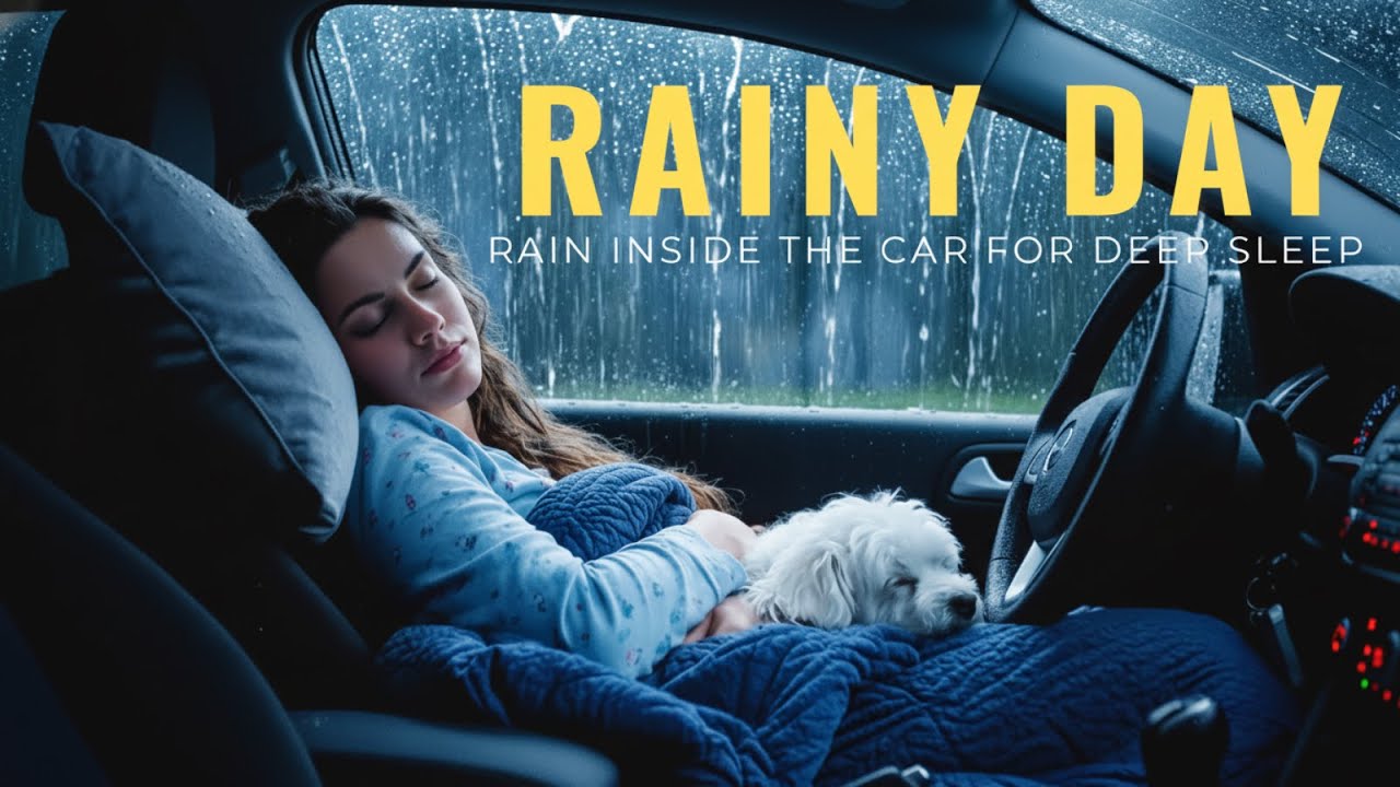 Rain on Car Roof at Night 🌧️🚗 Ultimate Cozy Car Sleep Sounds for Insomnia Relief & Stress Relaxation