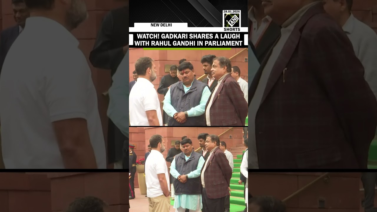 WATCH! Nitin Gadkari shares a laugh with Rahul Gandhi in Parliament; Video goes viral!