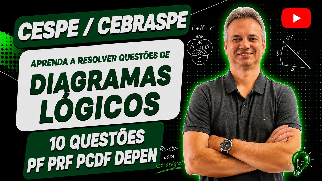 CESPE / CEBRASPE - DIAGRAMAS LÓGICOS - 10 QUESTÕES - PF PRF PCDF DEPEN - RESOLUÇÃO DE QUESTÕES