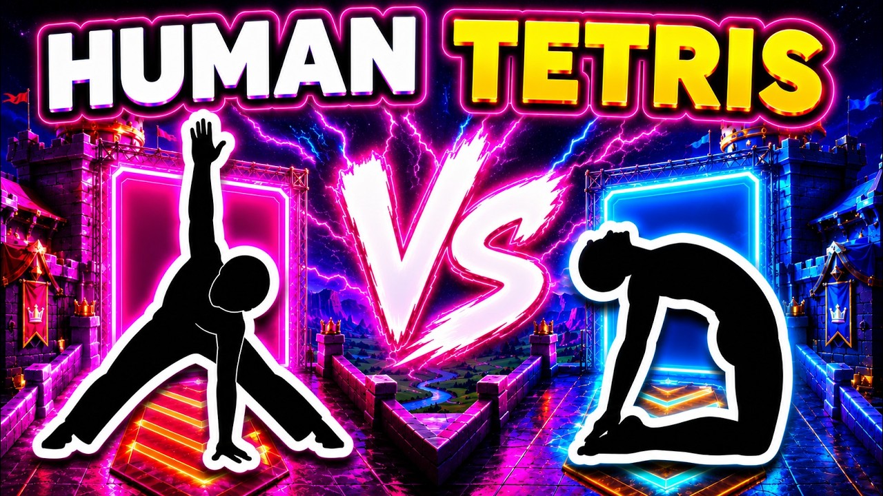 HUMAN TETRIS Battle | 🤫 2 Player PvP Challenge | Interactive Full Body Warm Up