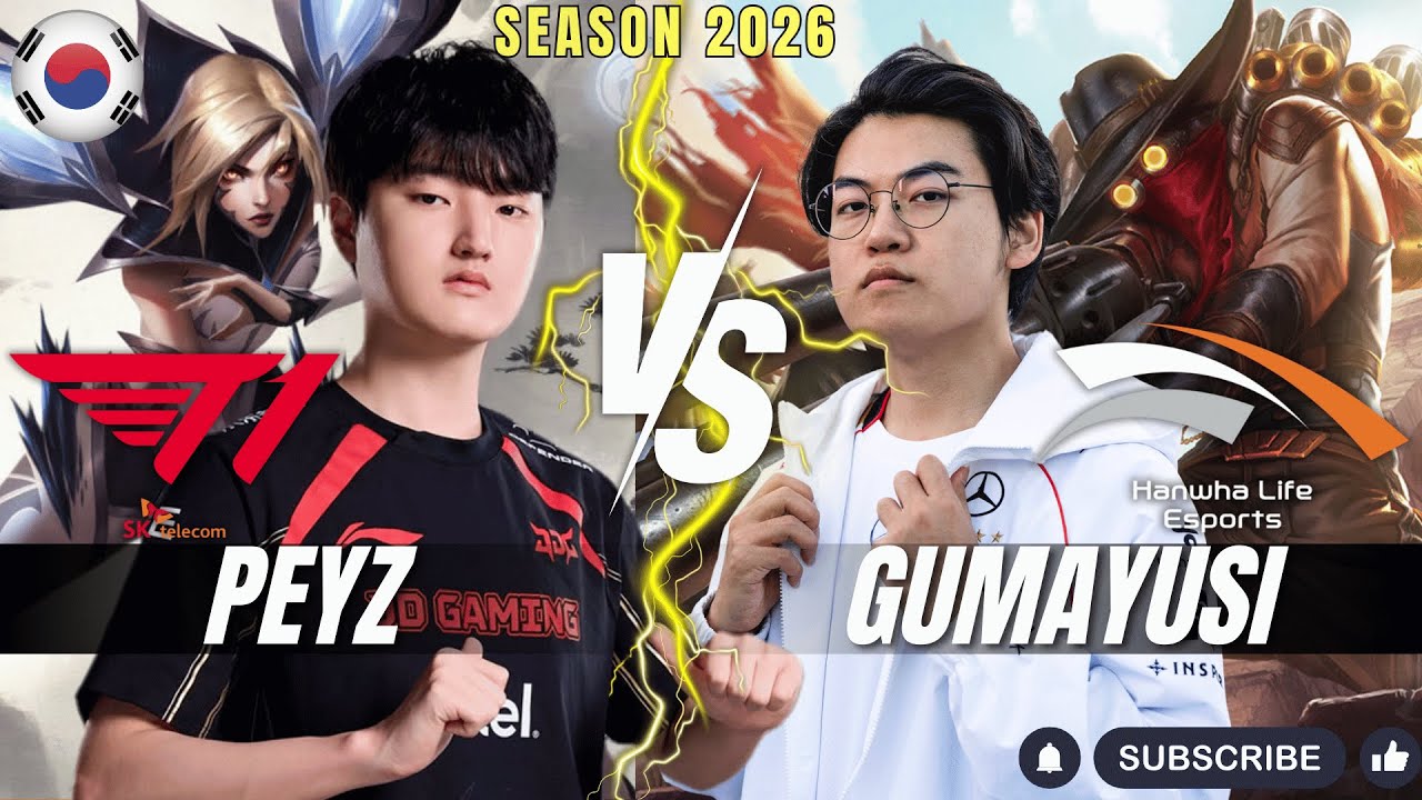 T1 Peyz vs HLE Gumayusi - Peyz KAI'SA vs Gumayusi JHIN ADC - Patch 26.1 KR Ranked | lolrec