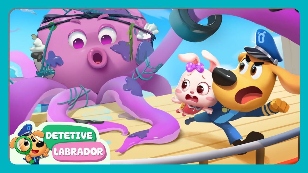 O Grande Monstro Marinho está Chegando 🐙 Proteção do Meio Ambiente Marinho🌊 Detetive Labrador 🔍