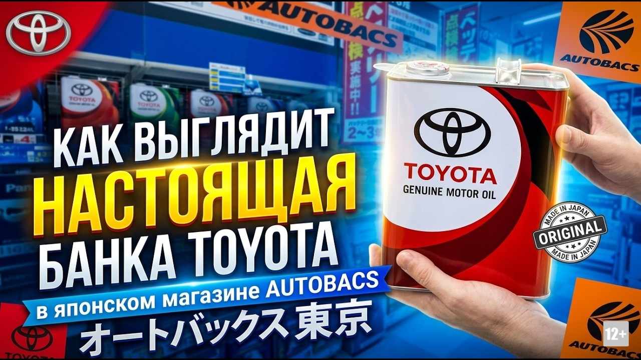 Как выглядит настоящая банка Toyota в японском магазине AUTOBACS. Япония. Город Нара.