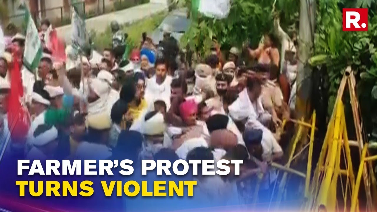 Haryana: Protesters march towards CM ML Khattar's Residence; Barricades Broken,Water Cannon used
