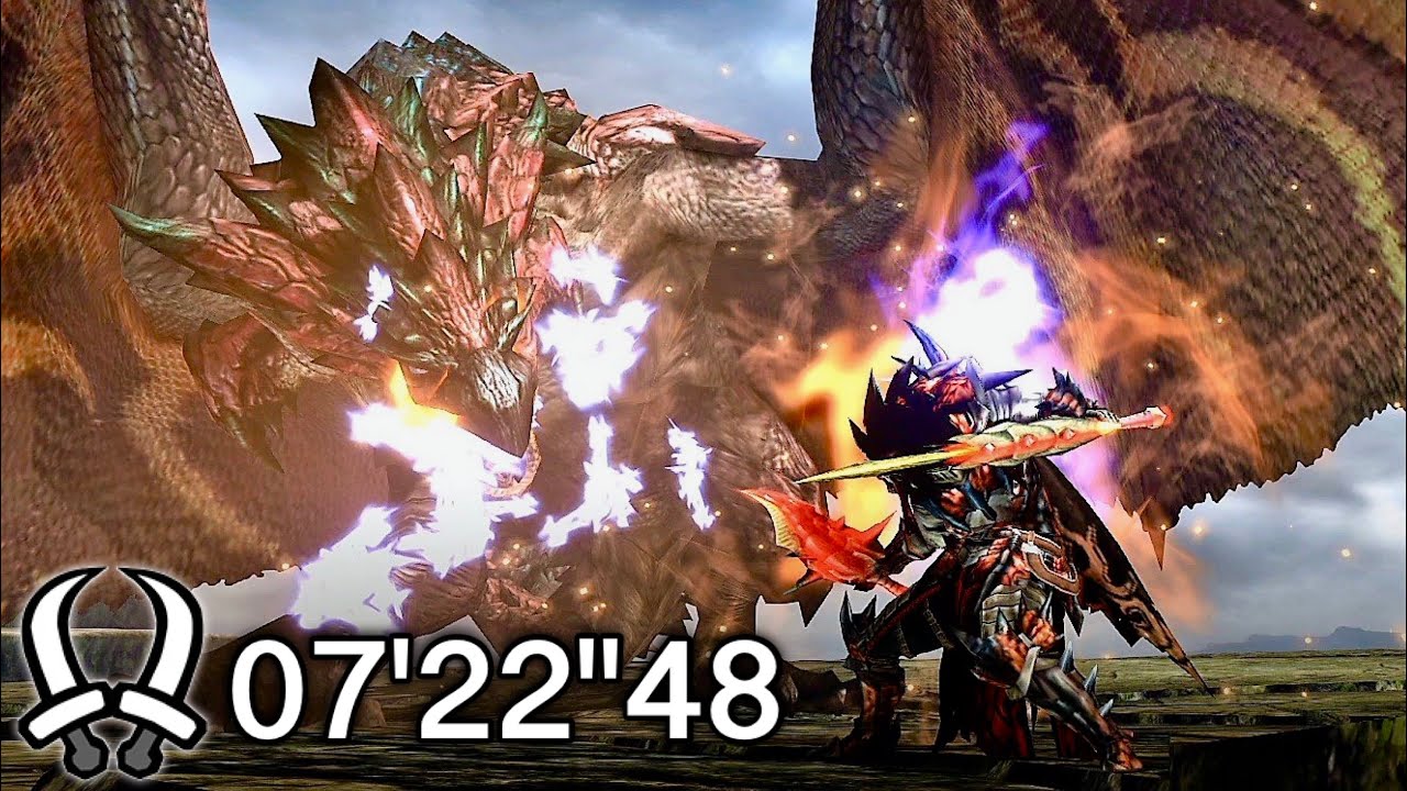 【MHXX】超特殊許可 黒炎王狩猟依頼 ストライカー双剣 07'22''48 猫火事場