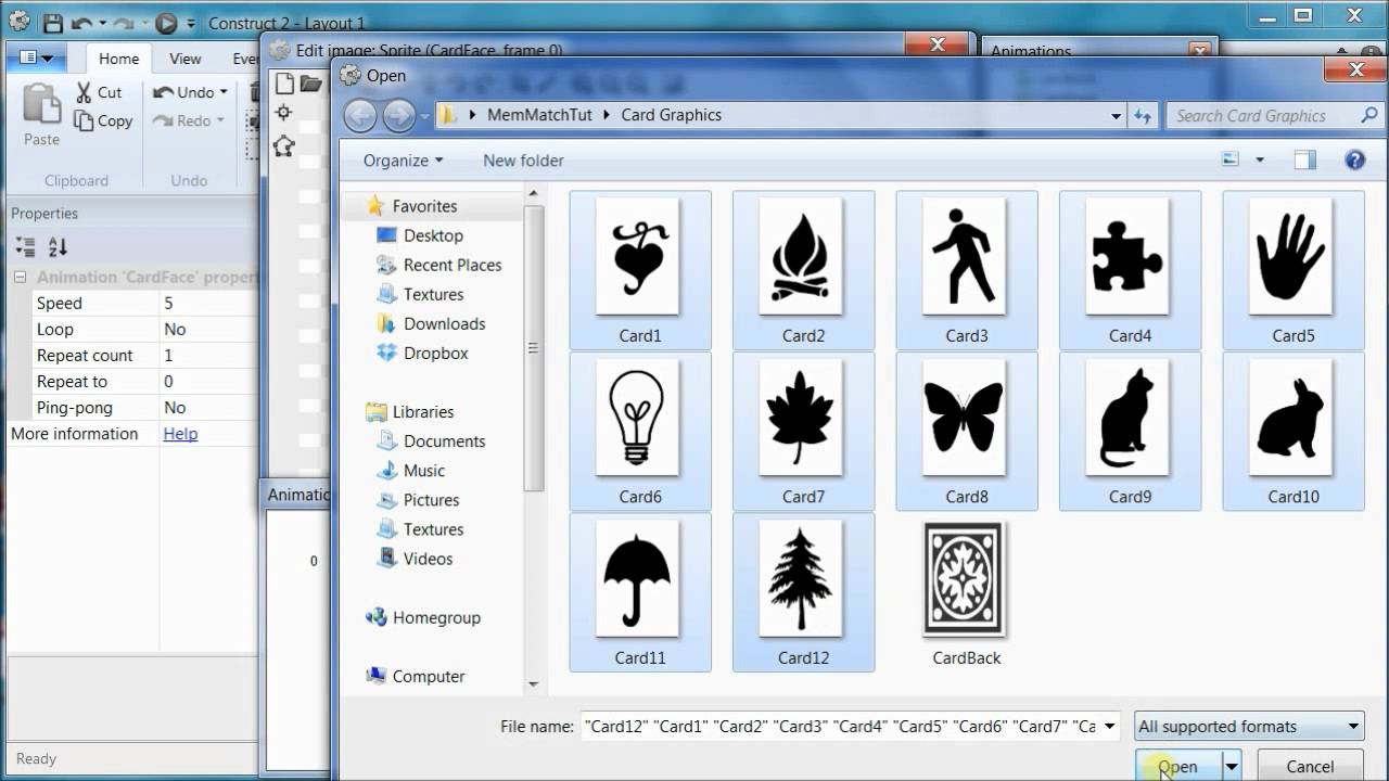 Creating a Memory Match Game in Construct 2 -  Part 1a