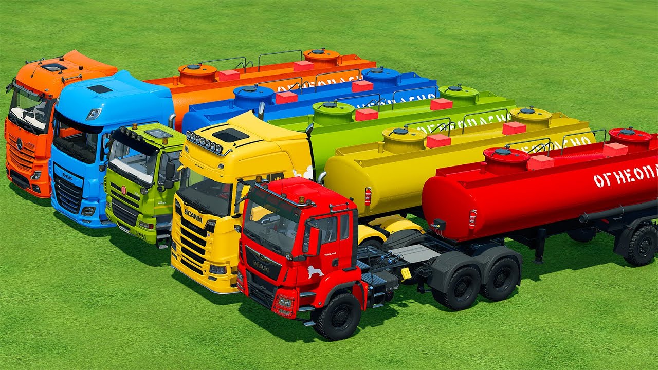 MAN vs SCANIA vs DAF vs MERCEDES AND TATRA TRUCKS BATTLE - Farming Simulator 22