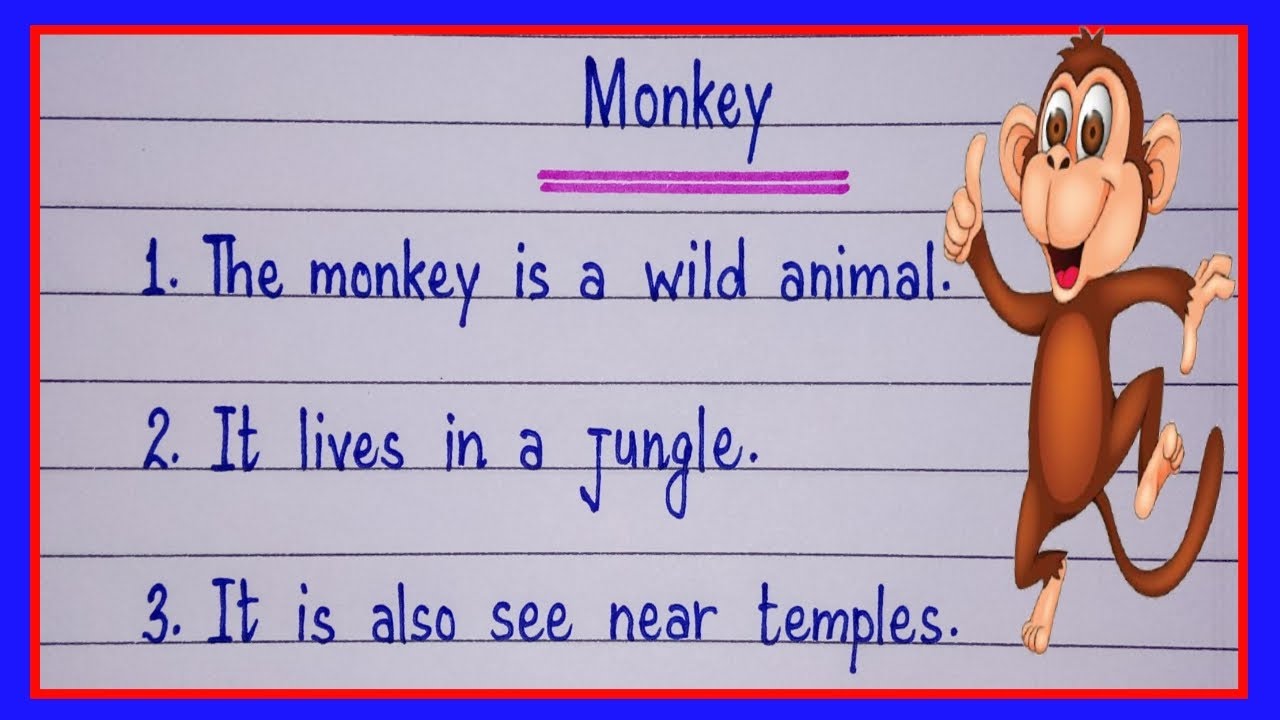 10 lines on Monkey in english/Monkey essay in english/ essay on monkey in english