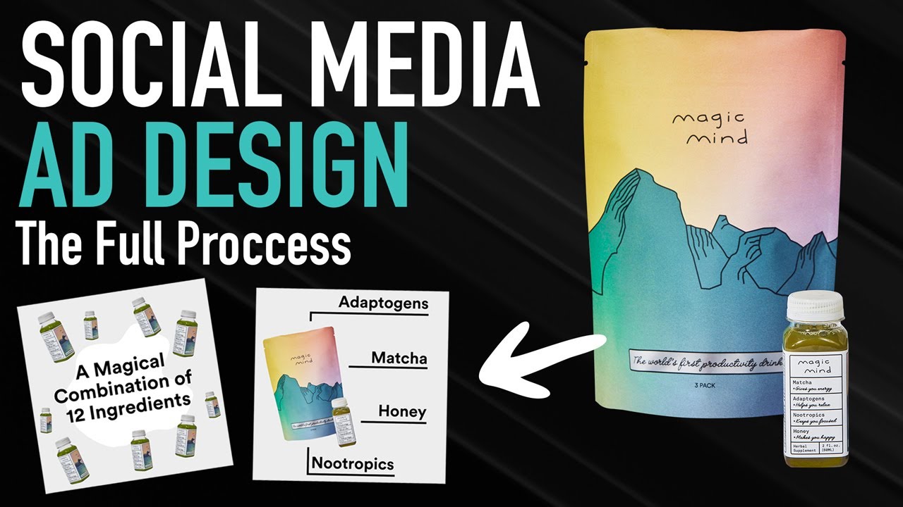 Social Media AD Design, Full Process with Adobe XD, Photoshop & After Effects