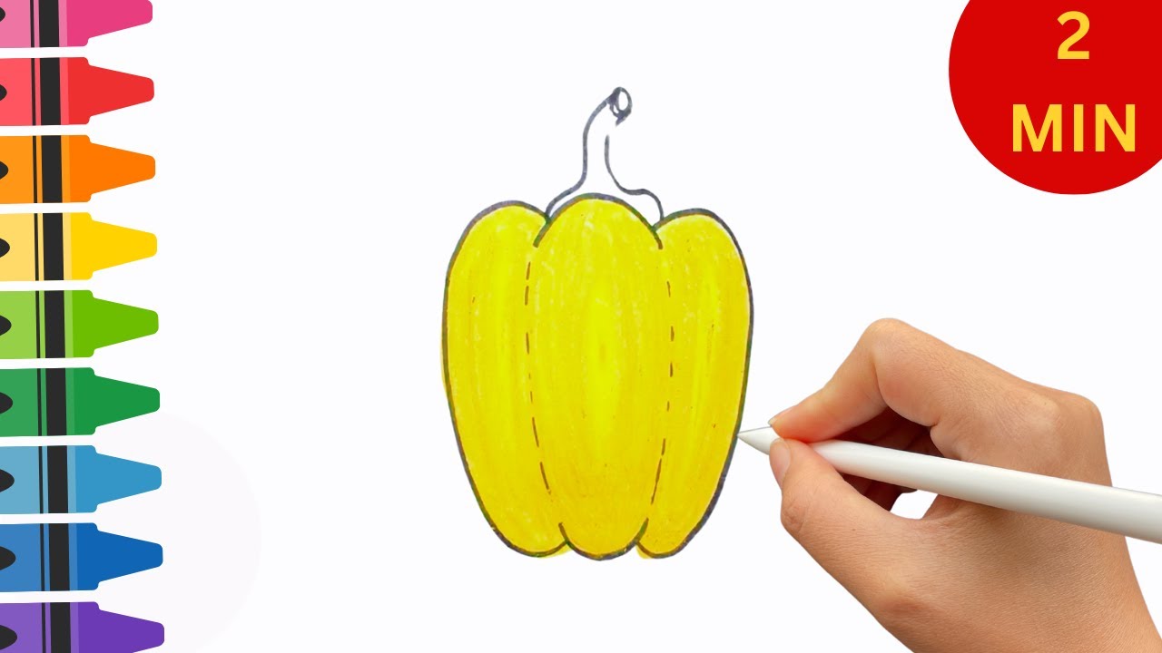 Bell Pepper Drawing for Kids | Learn Vegetables with Fun! 🌶️🎨 | Easy Step-by-Step Tutorial