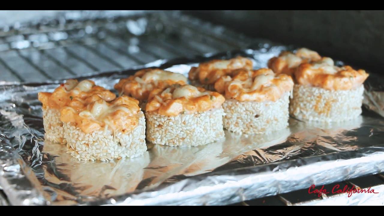 Мастер класс от CafeCalifornia. Запеченный ролл с лососем в кунжуте.