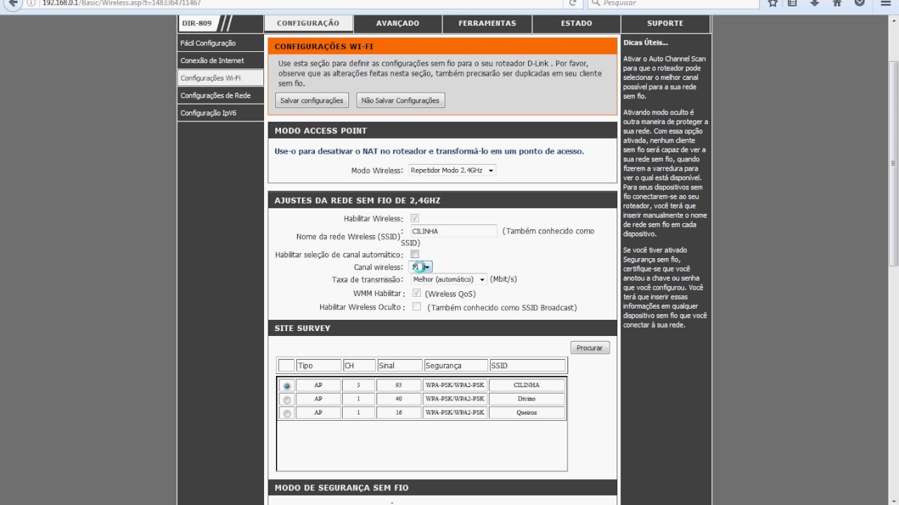 COMO CONFIGURAR D LINK DIR 809 EM MODO REPETIDOR