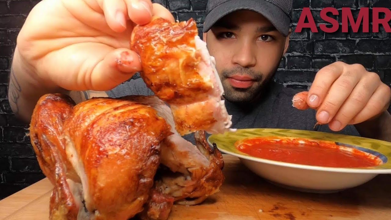 (ASMR) Eating A Rotisserie Chicken + Marinara Sauce | Whispering | Ramble
