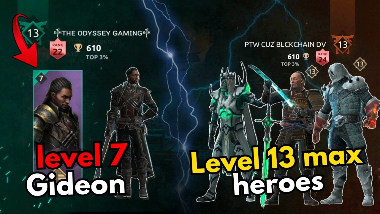 How powerful is Lord Gideon ? 😳 Low level Lord Gideon vs Max level Heroes⚔️ || Shadow Fight 4 Arena