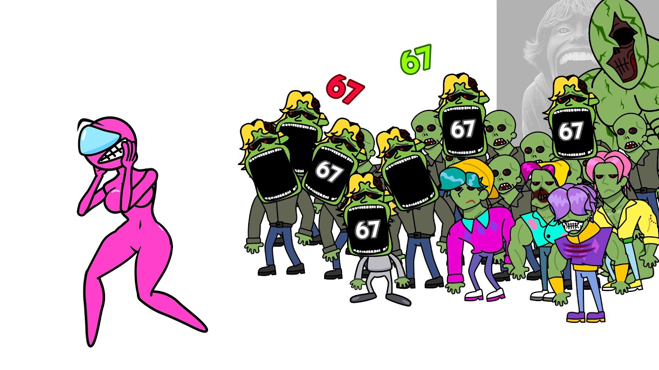 Army 67 Turns Into Zombie vs Among Us Pink