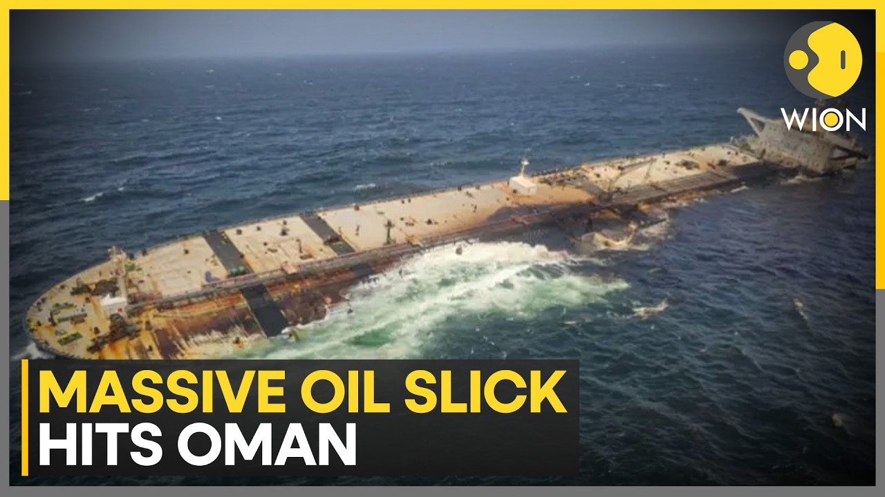 Russian Crude Tanker Runs Aground Off Oman | Massive Oil Slick Threatens Protected Marine Area