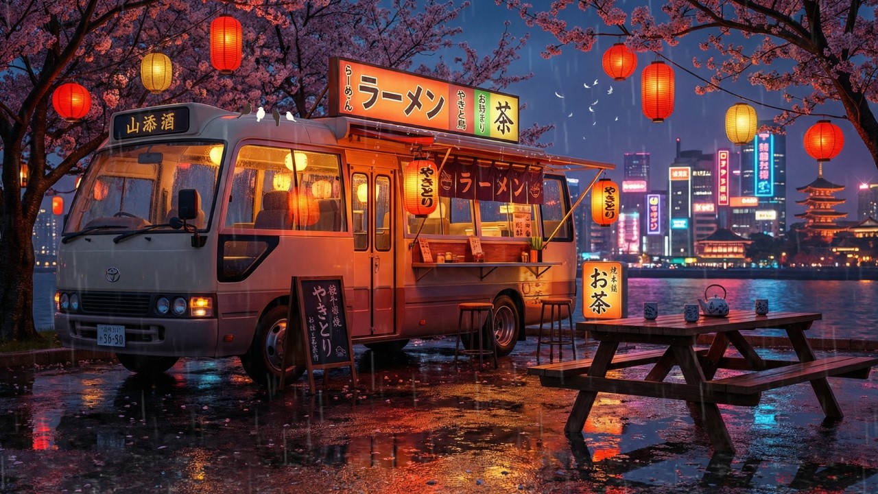 Midnight Japan Rain Lofi 🏮✨ Calm Night Ambience for Deep Sleep, Relaxation & Stress Relief