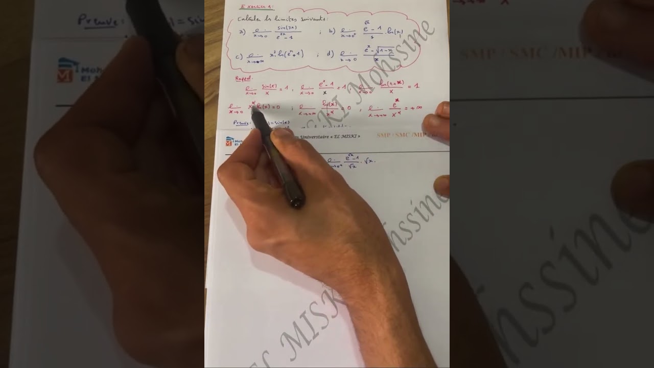 ANALYSE 1  Vid&eacute;o 2 : EX1: fonctions num&eacute;riques (limites -continuit&eacute;-d&eacute;rivabilit&eacute; &hellip;. )  PC/MIP/BCG