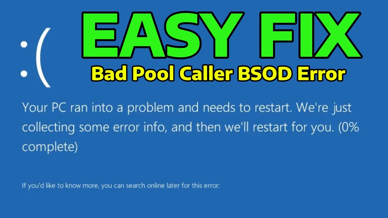 How To Fix Stop Code BAD POOL CALLER BSOD Error in Windows