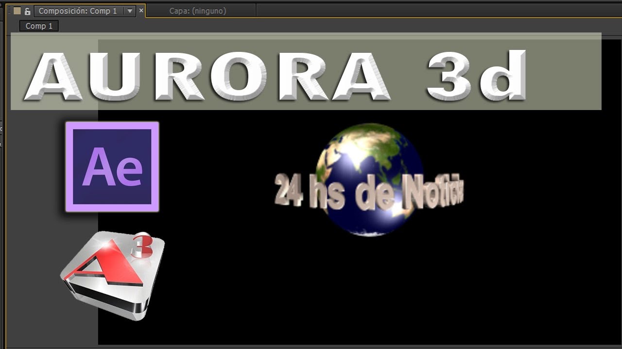 Aurora 3D: Mundo que gira con Texto