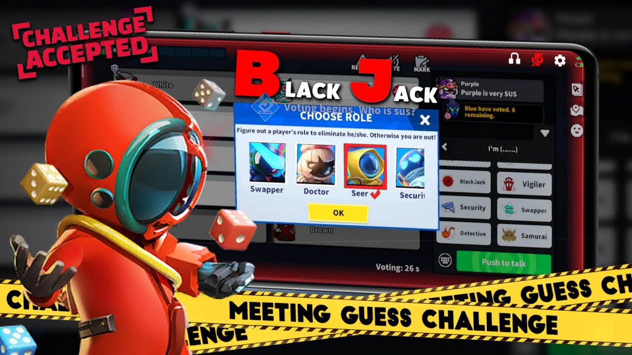 BlackJack Meeting Guess Challenge in Super Sus Game |#supersus #challenge #virus #mobilegame#amongus