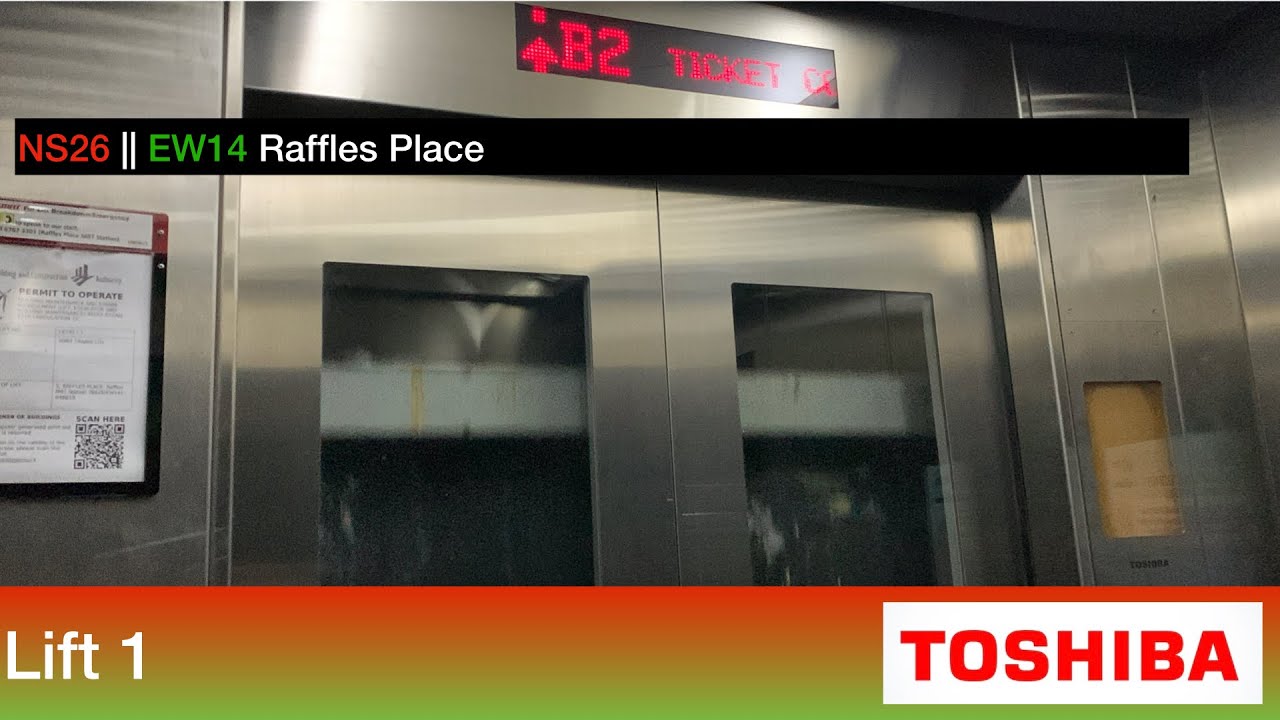 Raffles Place MRT Station || Toshiba Elevator (Lift 1)
