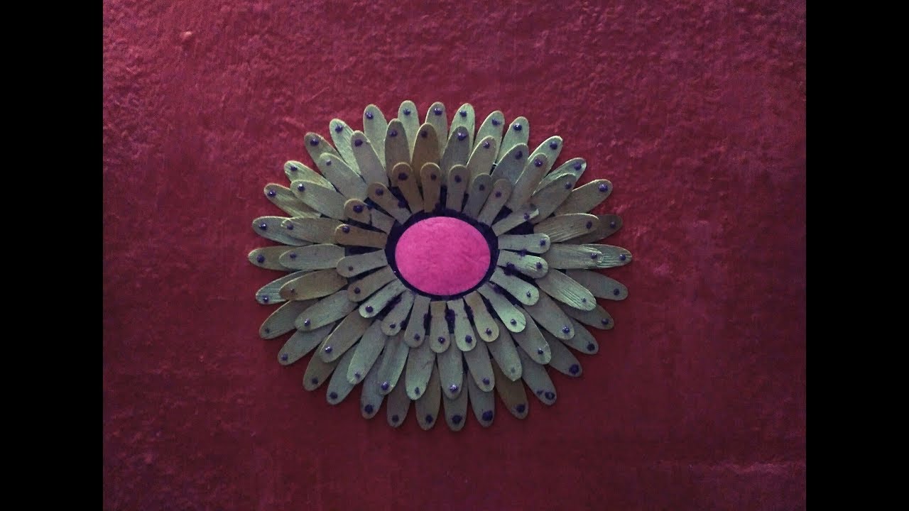 How to make a wall hanging mirror || DIY ice cream spoons craft