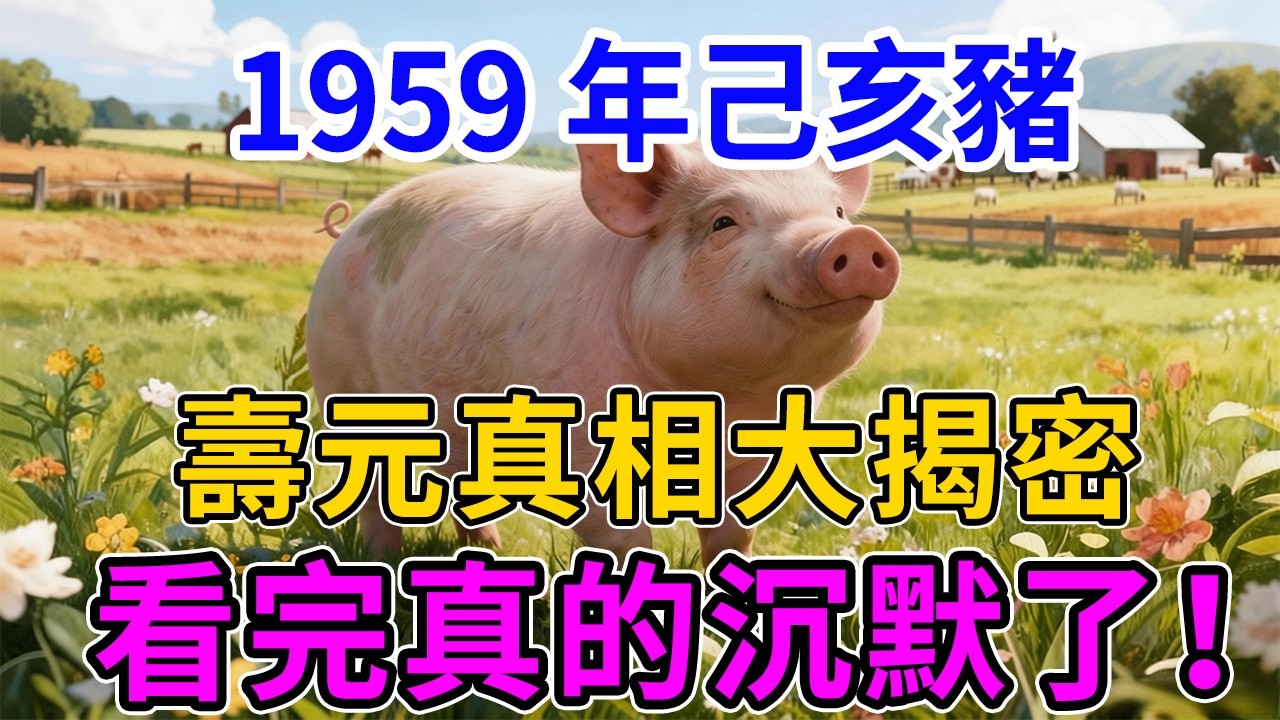 1959年的豬，這輩子太難了！你的『長壽命格』到底藏在哪？真相讓無數子女淚崩！#屬豬 #1959年 #己亥年 #命理