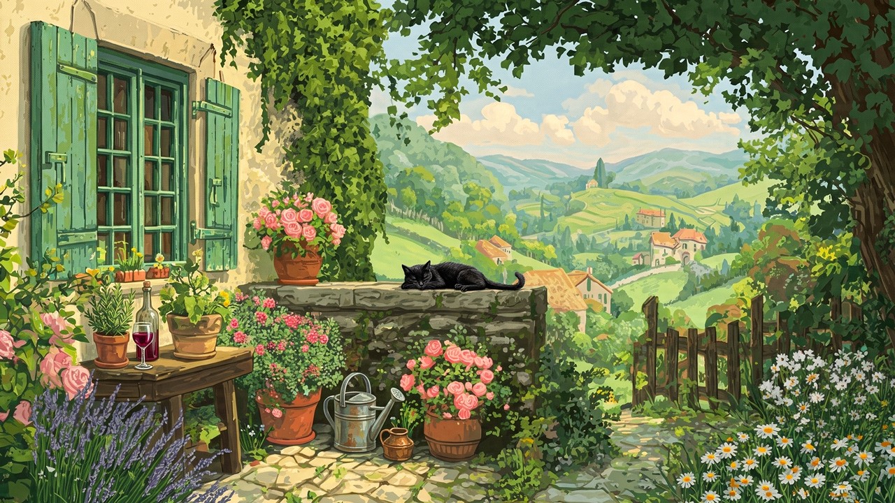 It's Summer in the 1950s and You're Relaxing in Countryside | Vintage Oldies Playing in Another Room