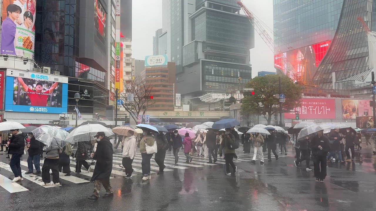 ☔ Tokyo Rain Delivery ASMR for Sleep | 4K | 도쿄 배달 수면용