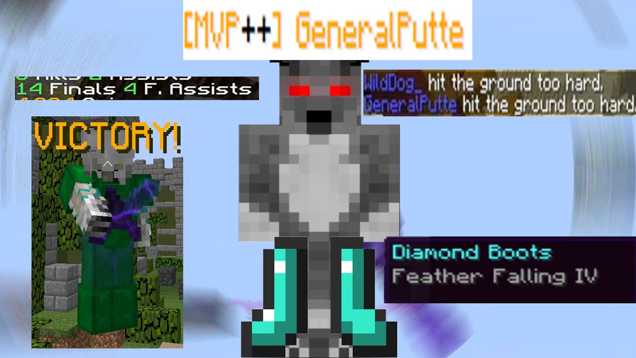 Jonhush tries out fastplace + GeneralPutte thinks he has feather falling - Hypixel Mega Walls
