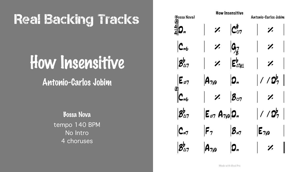 How Insensitive / Antonio-Carlos Jobim - Real Jazz Backing Track - Play Along