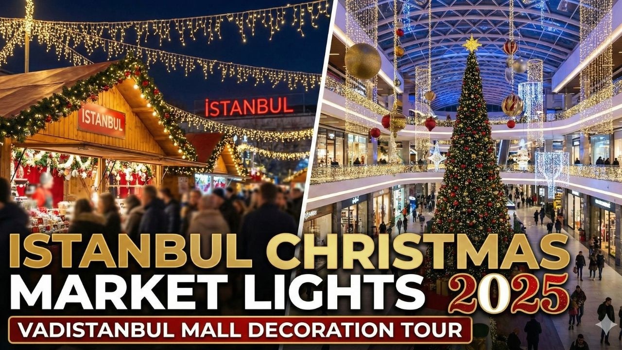 Istanbul Christmas Market Lights 2025 | Vadistanbul Mall Decoration Tour