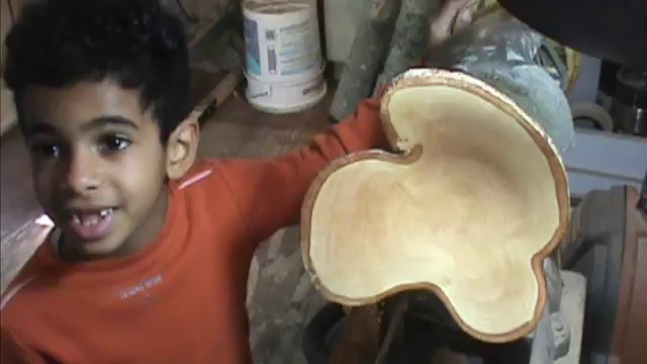 Woodturning Maple end grain Bowl with Elias by Al Furtado