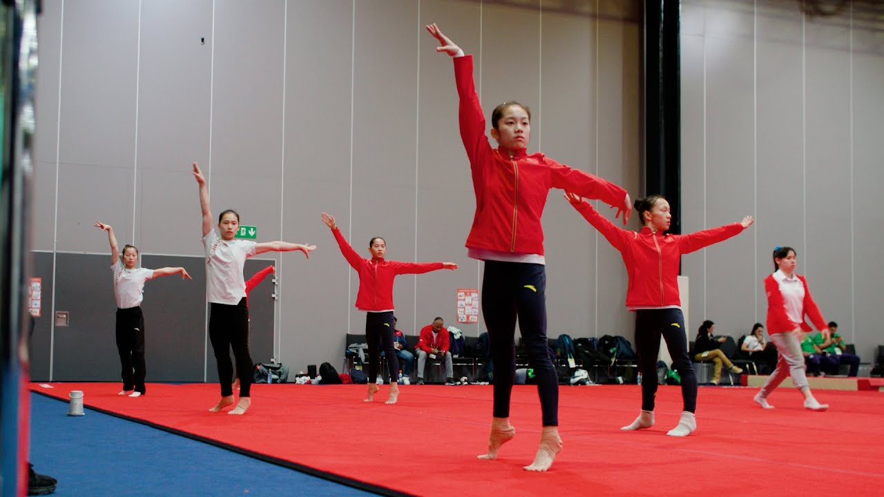 Team China's Dance Warmup