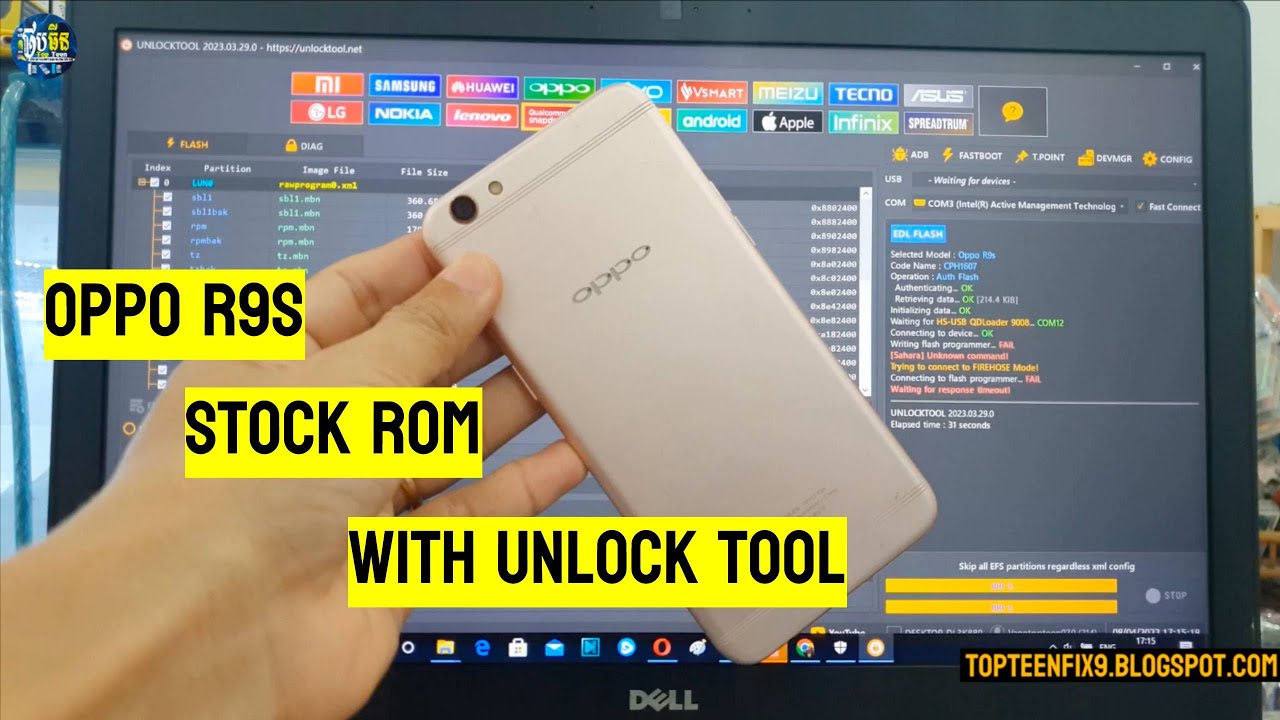 Oppo R9S Stock Rom Flashing with Unlock Tool