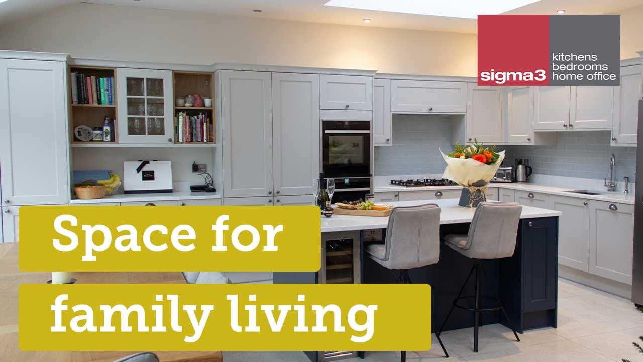 The grey shaker kitchen in the forever home