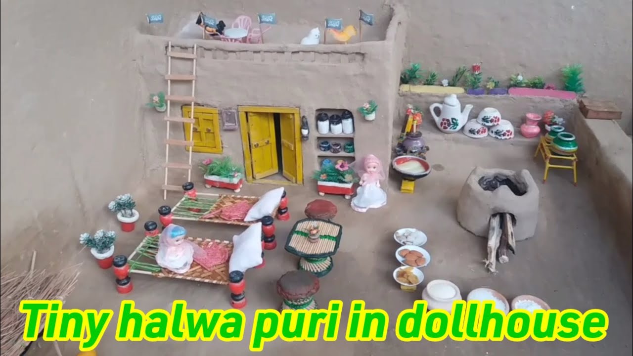 How to make halwa pori in mini doll house.