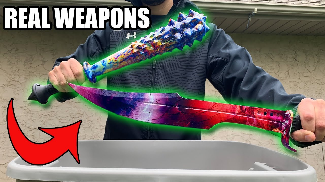 HYDRO Dipping DANGEROUS WEAPONS! (Insane DIY Camo Skins)