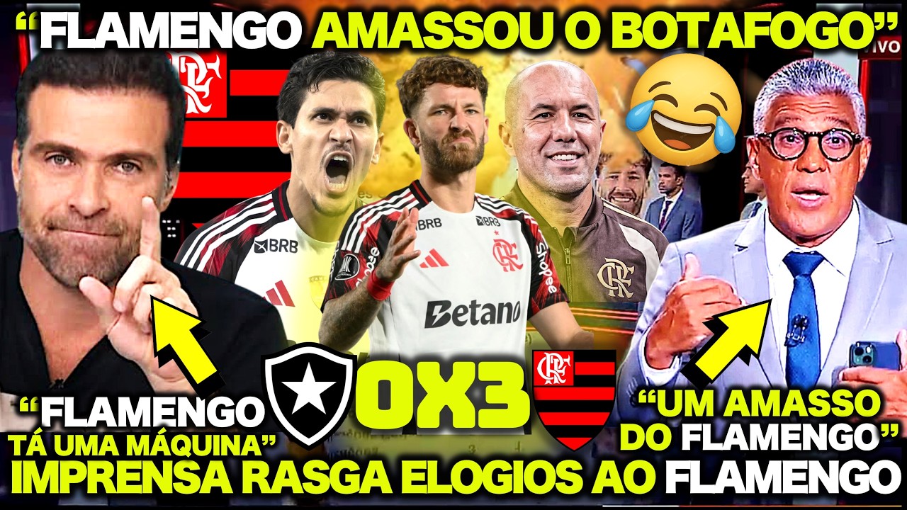 IMPRENSA ESPORTIVA RASGA ELOGIOS ao FLAMENGO ! “FLAMENGO ATROPELOU SEM PIEDADE o BOTAFOGO”
