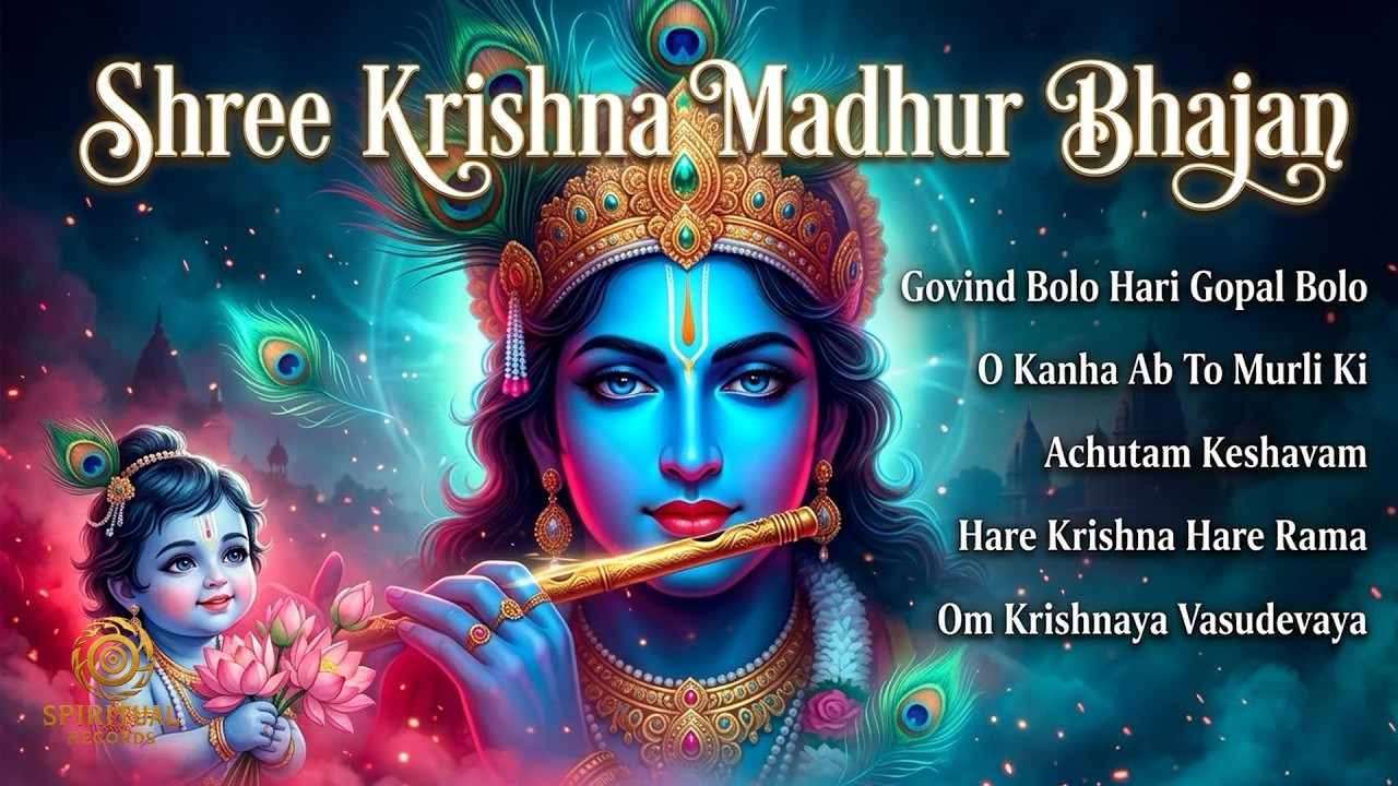 Shree Krishna Madhur Bhajan 🌸 | Top Krishna Bhajans | Peaceful Devotional Songs | 4K