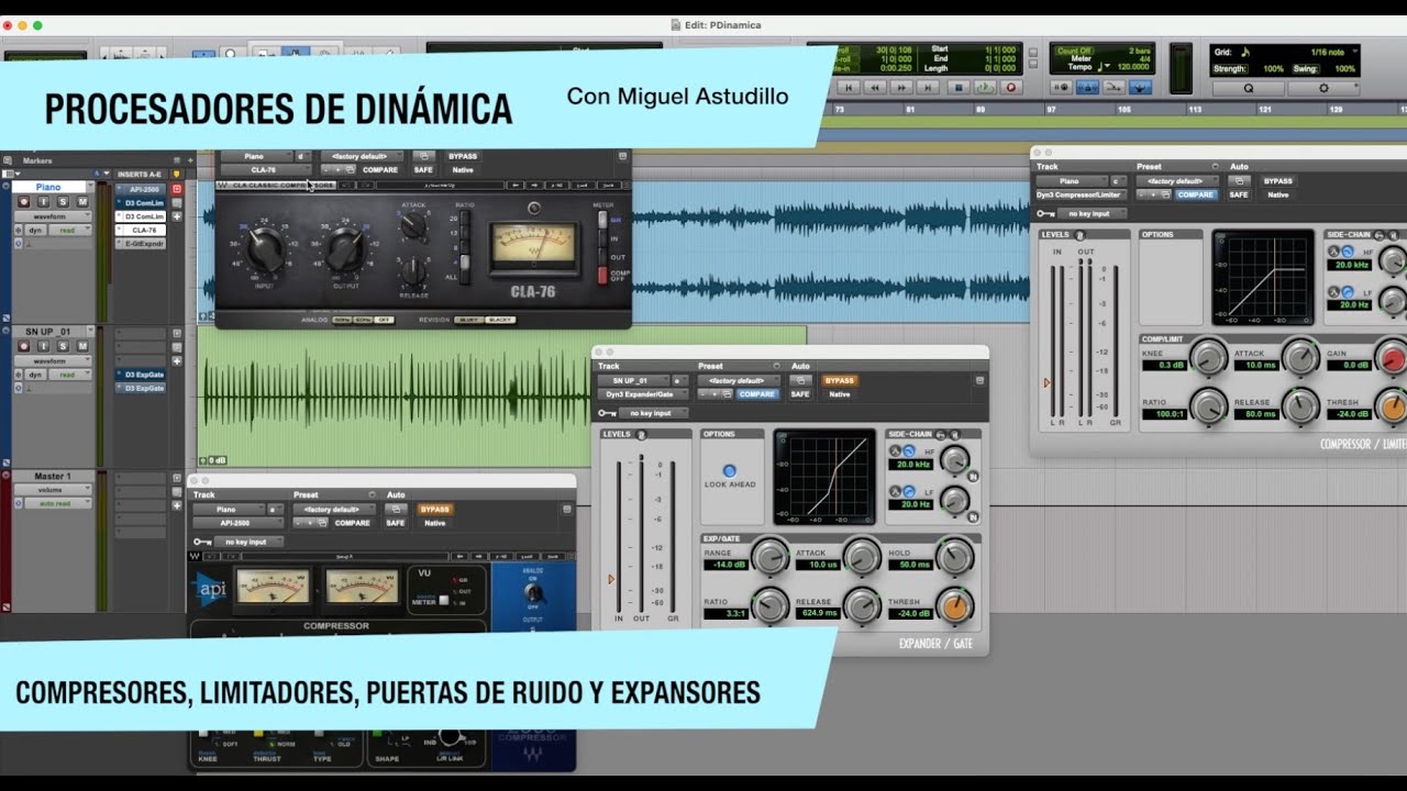 Procesadores de Dinamica en Pro tools_Compresores, Limitadores, Puertas de Ruido y Expansores