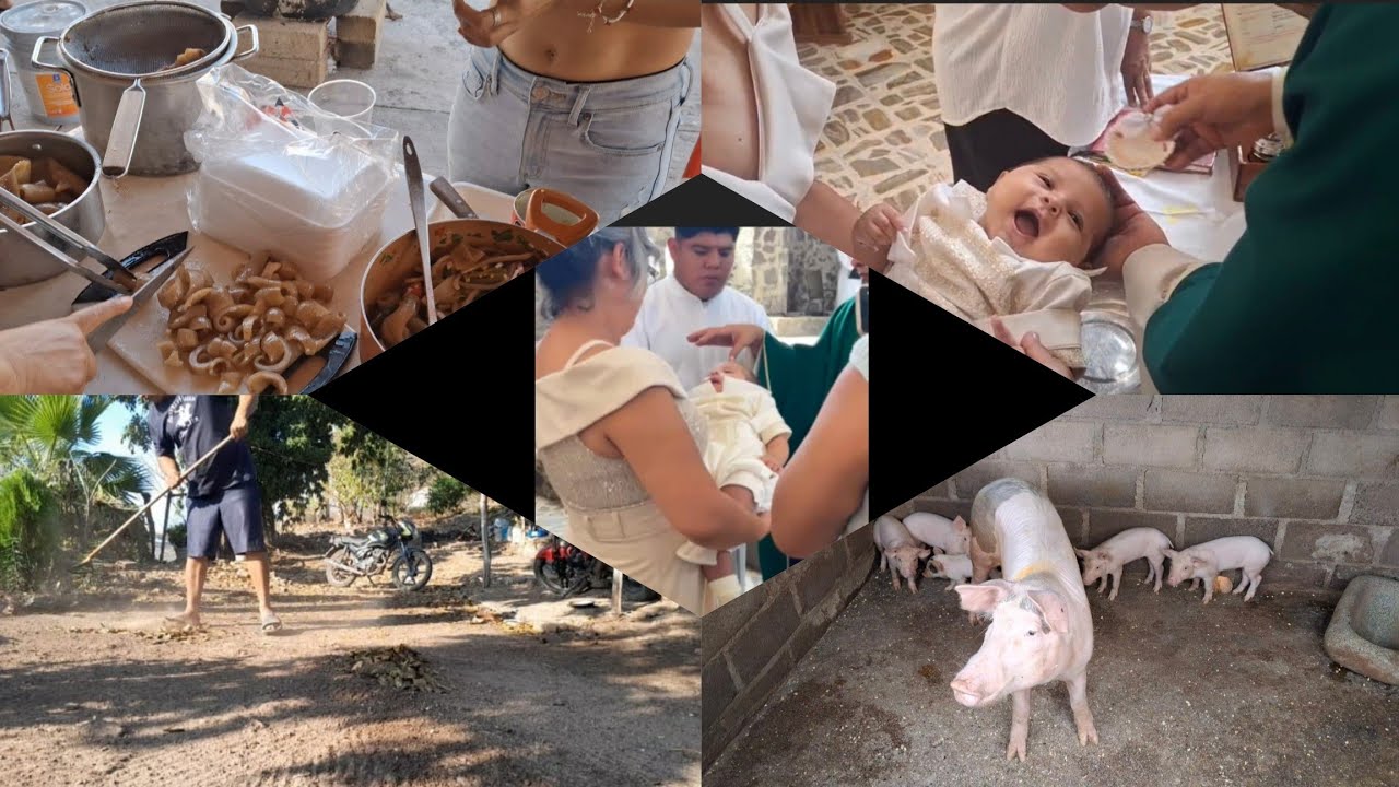 EN EL BAUTIZO DE GAEL YA POR FIN 👏/EN PREPARACION DE CUERITOS Y CARNITAS/HACIENDO LABORES EN CASA🧹🪣