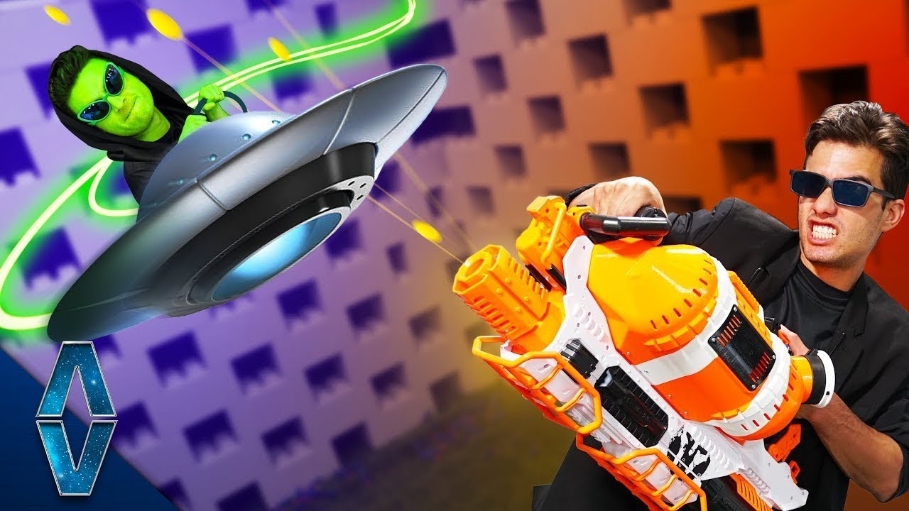 NERF Shoot Down The UFO Challenge!