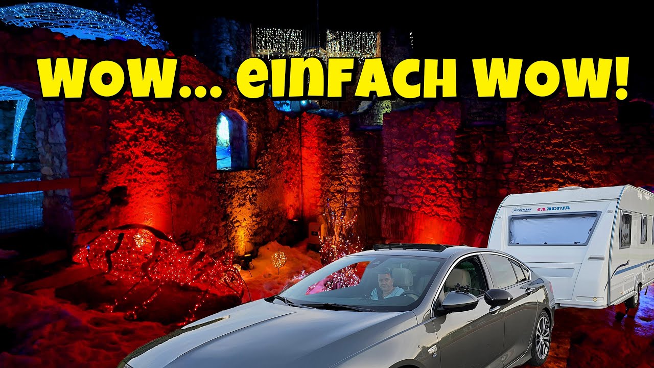 Wintercamping am Hopfensee-Schwimmbad, Winterspaziergang & ein WOW-Abend auf Burg Ehrenberg